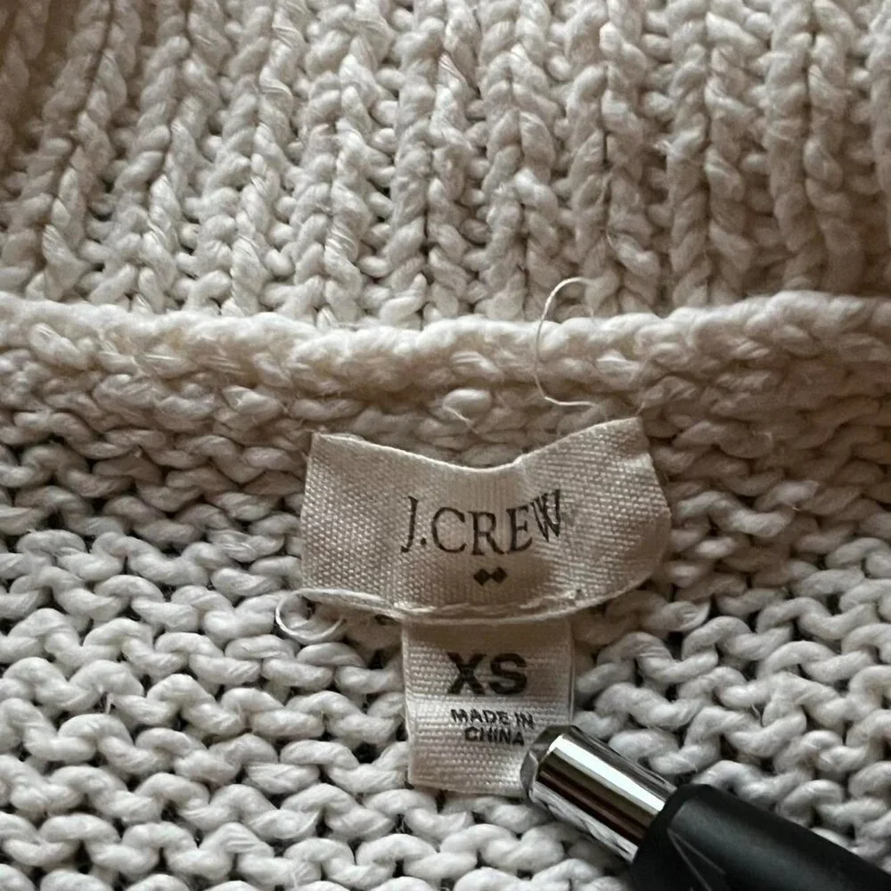 J Crew Cardigan Womens XS Ivory Knit 100% Cotton Normcore Cottage Minimalist - Picture 2 of 7